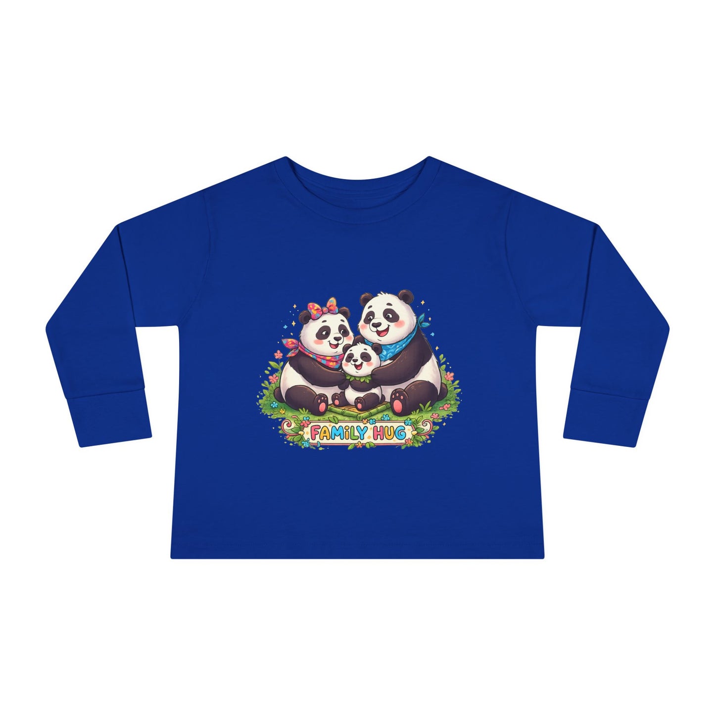 Family Hug Panda Toddler Long Sleeve Tee
