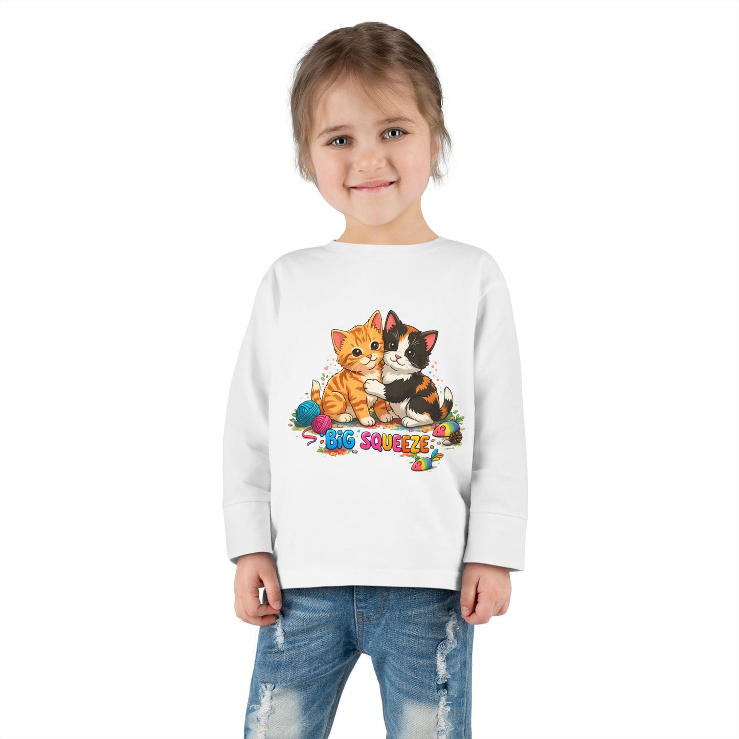 Big Squeeze Kitten Toddler Long Sleeve Tee