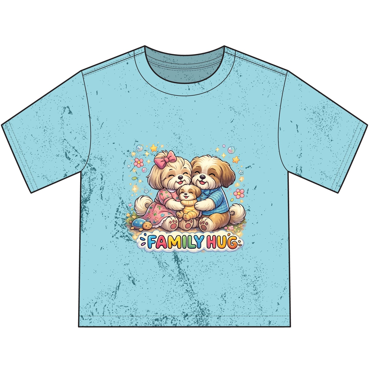 Family Hug Shih Tzu Heavyweight Color Blast Youth T-Shirt