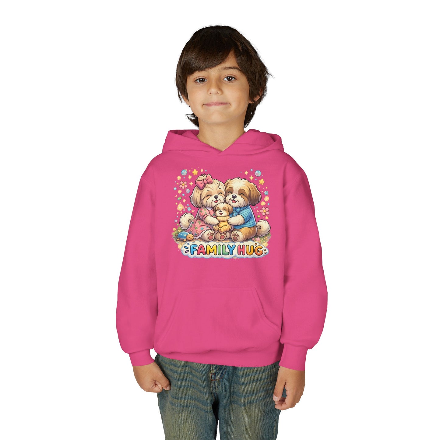 Family Hug Shih Tzu Youth Heavy Blend Hooded Sweatshirt