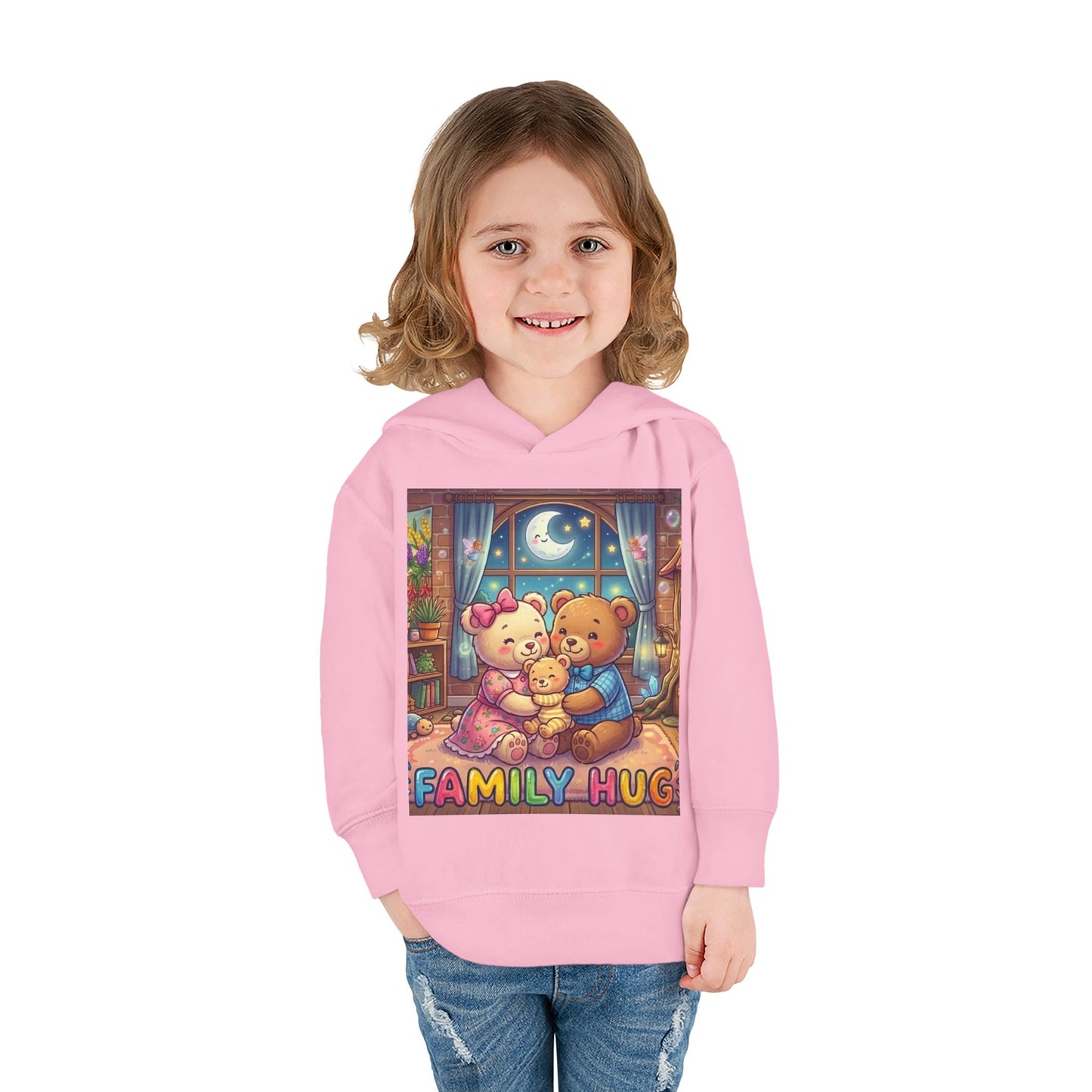 Family Hug Teddy Toddler Pullover Fleece Hoodie
