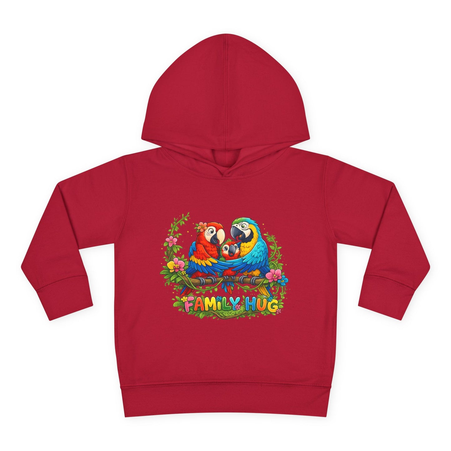 Family Hug Macaw Toddler Pullover Fleece Hoodie