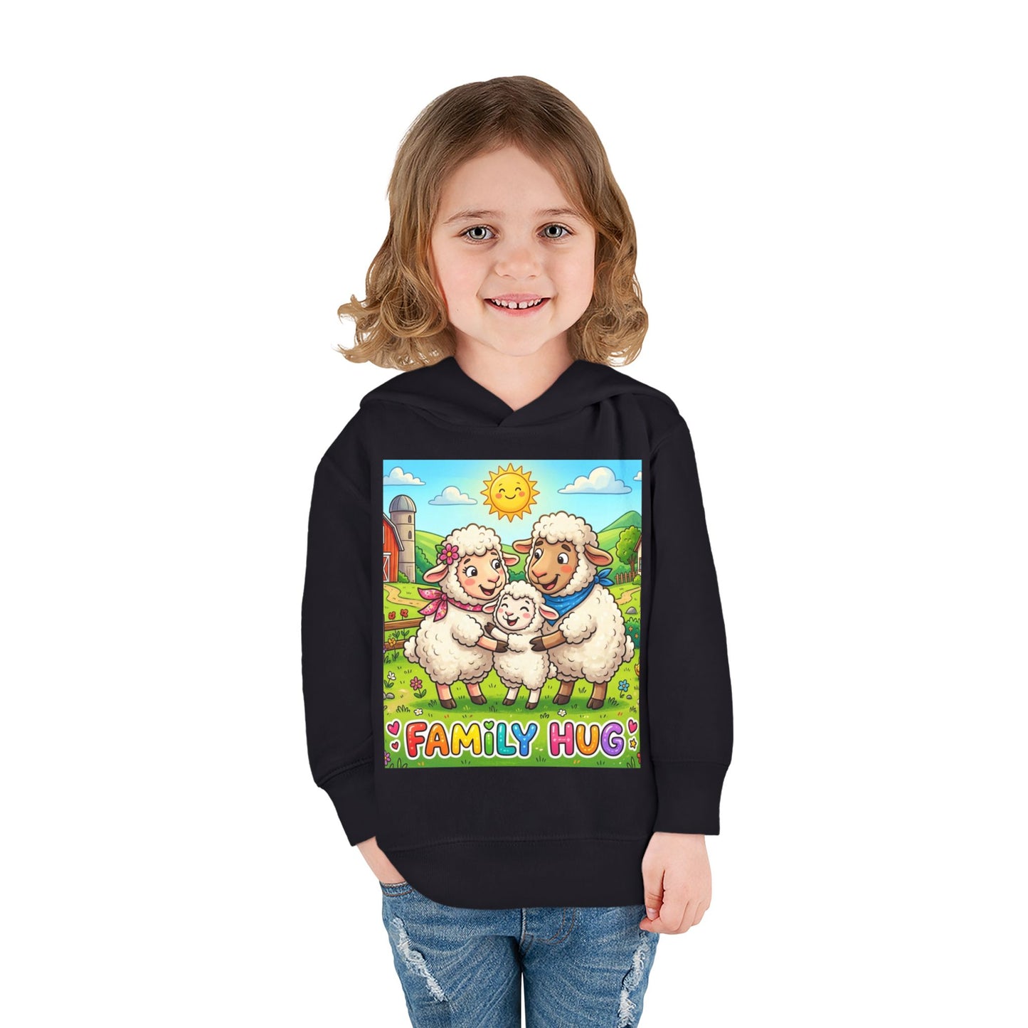 Family Hug Lamb Toddler Pullover Fleece Hoodie