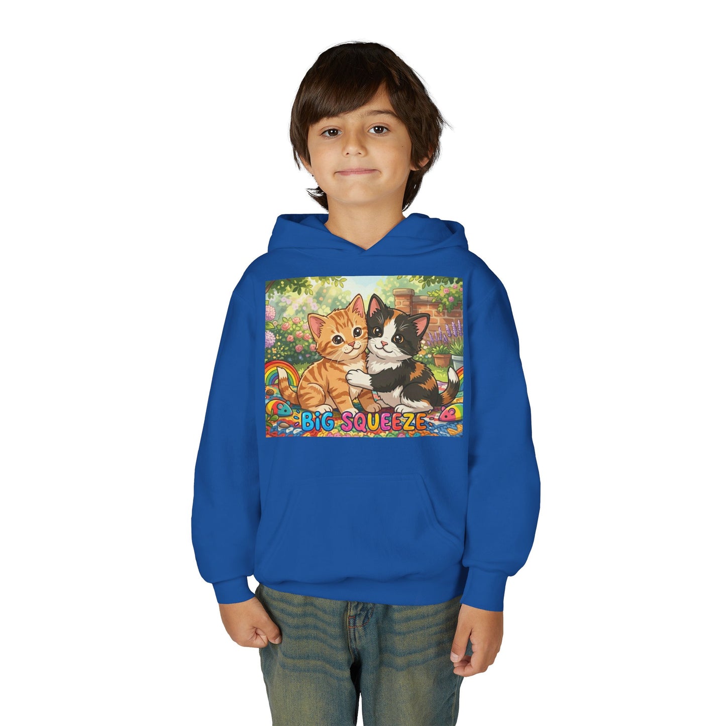 Big Squeeze Kitten Youth Heavy Blend Hooded Sweatshirt