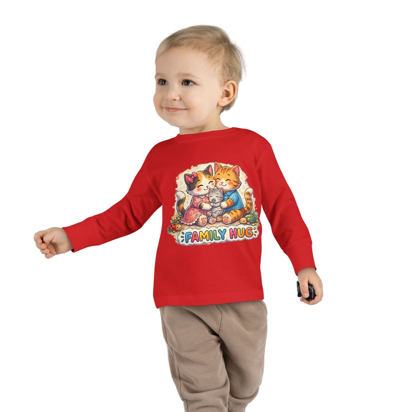 Family Hug Kitten Toddler Long Sleeve Tee