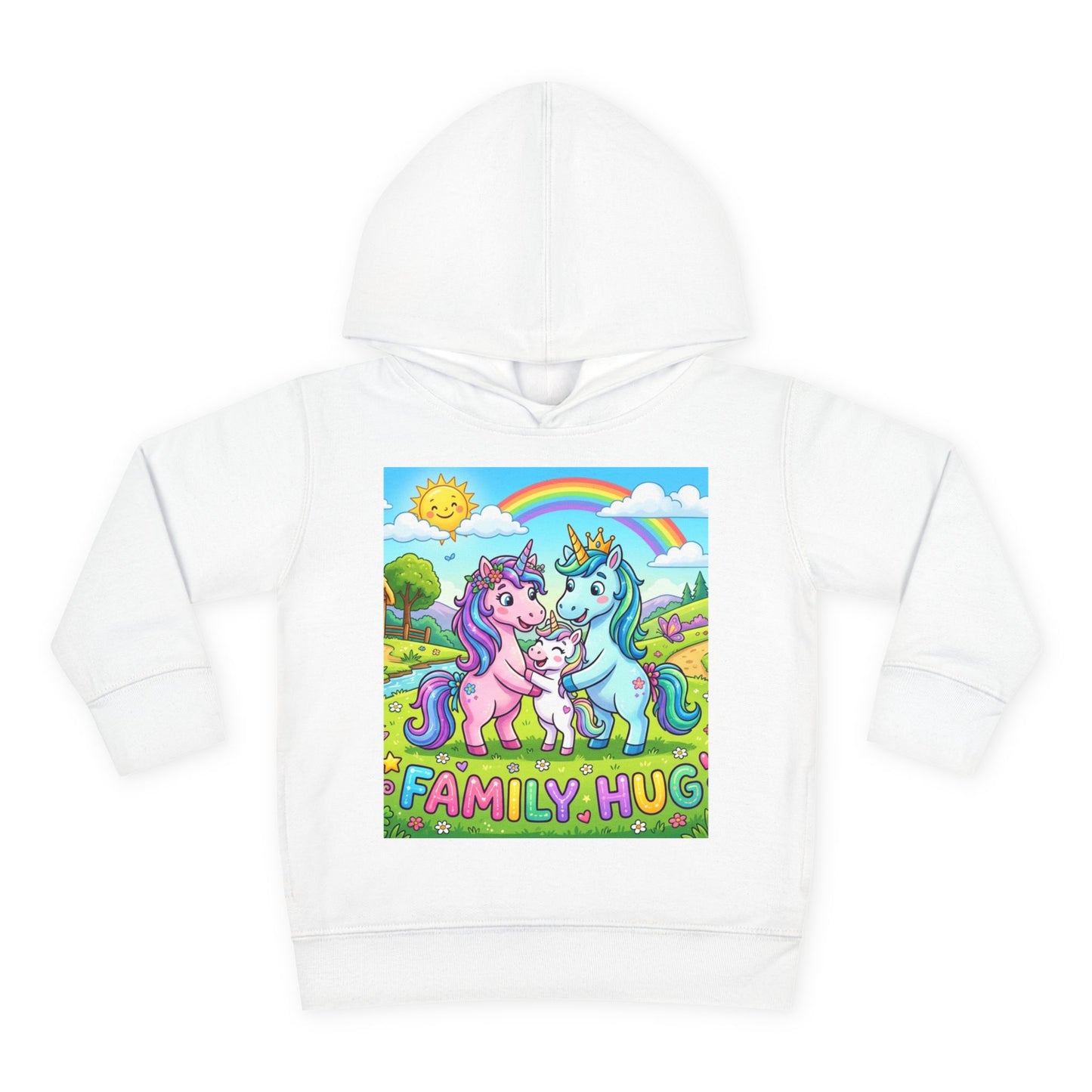 Family Hug Unicorn Toddler Pullover Fleece Hoodie