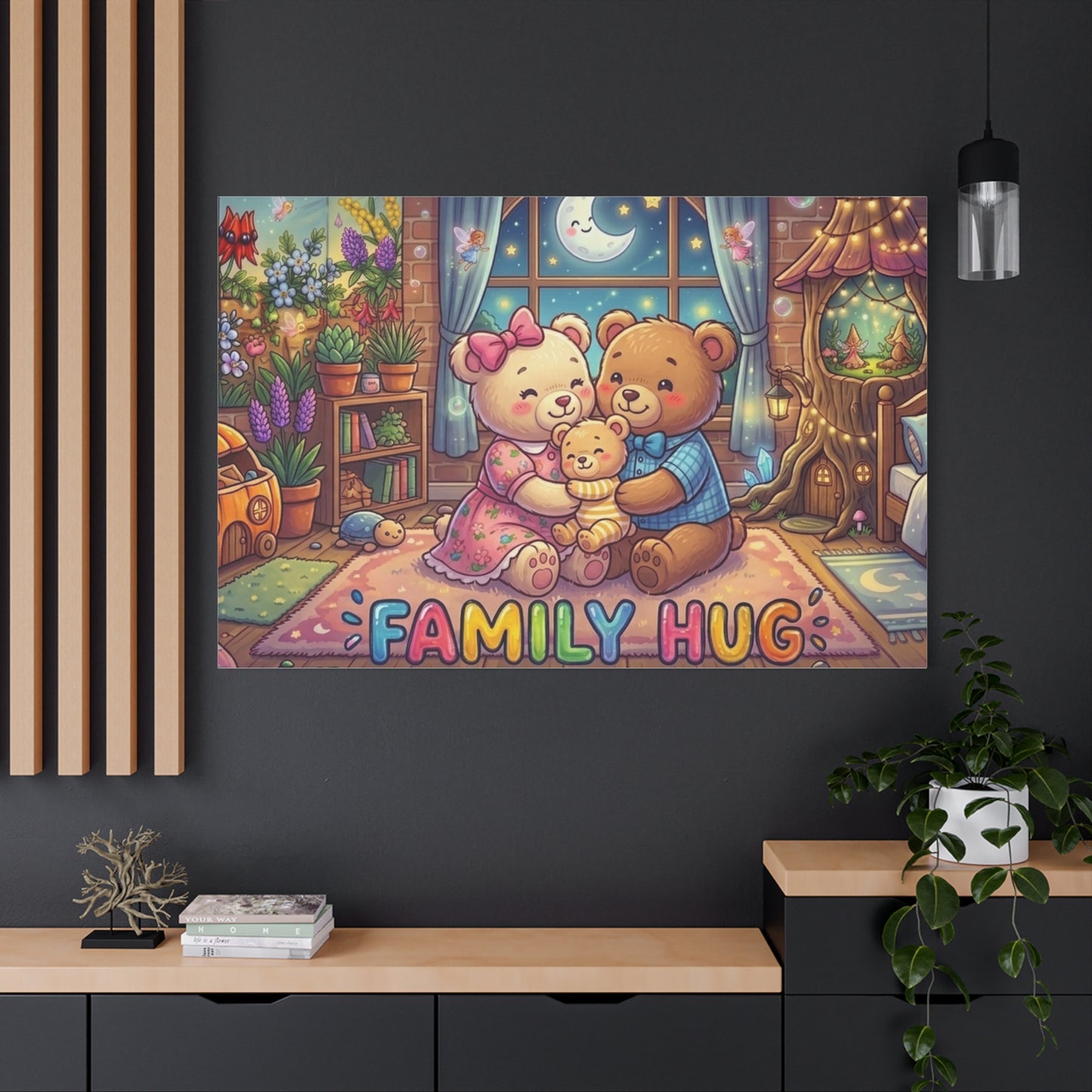 Family Hug Teddy Classic Canvas