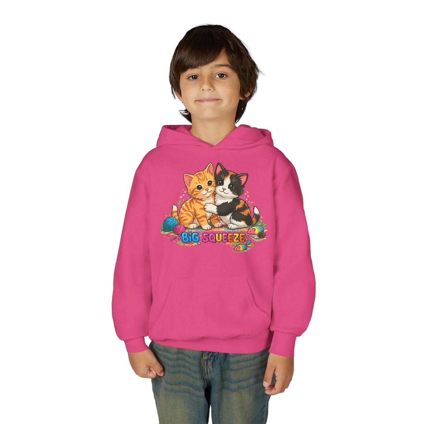 Big Squeeze Kitten Youth Heavy Blend Hooded Sweatshirt