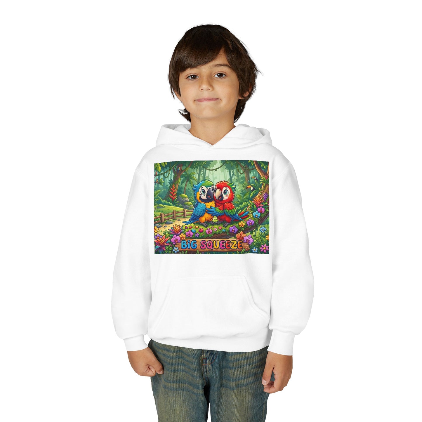 Big Squeeze Macaw Youth Heavy Blend Hooded Sweatshirt
