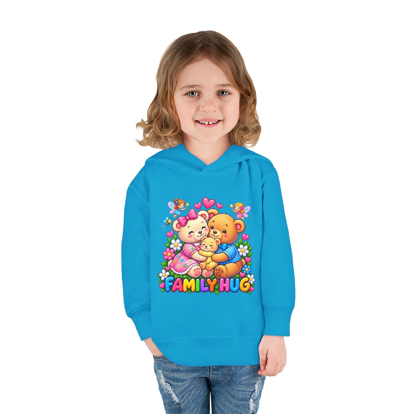 Family Hug Teddy Toddler Pullover Fleece Hoodie