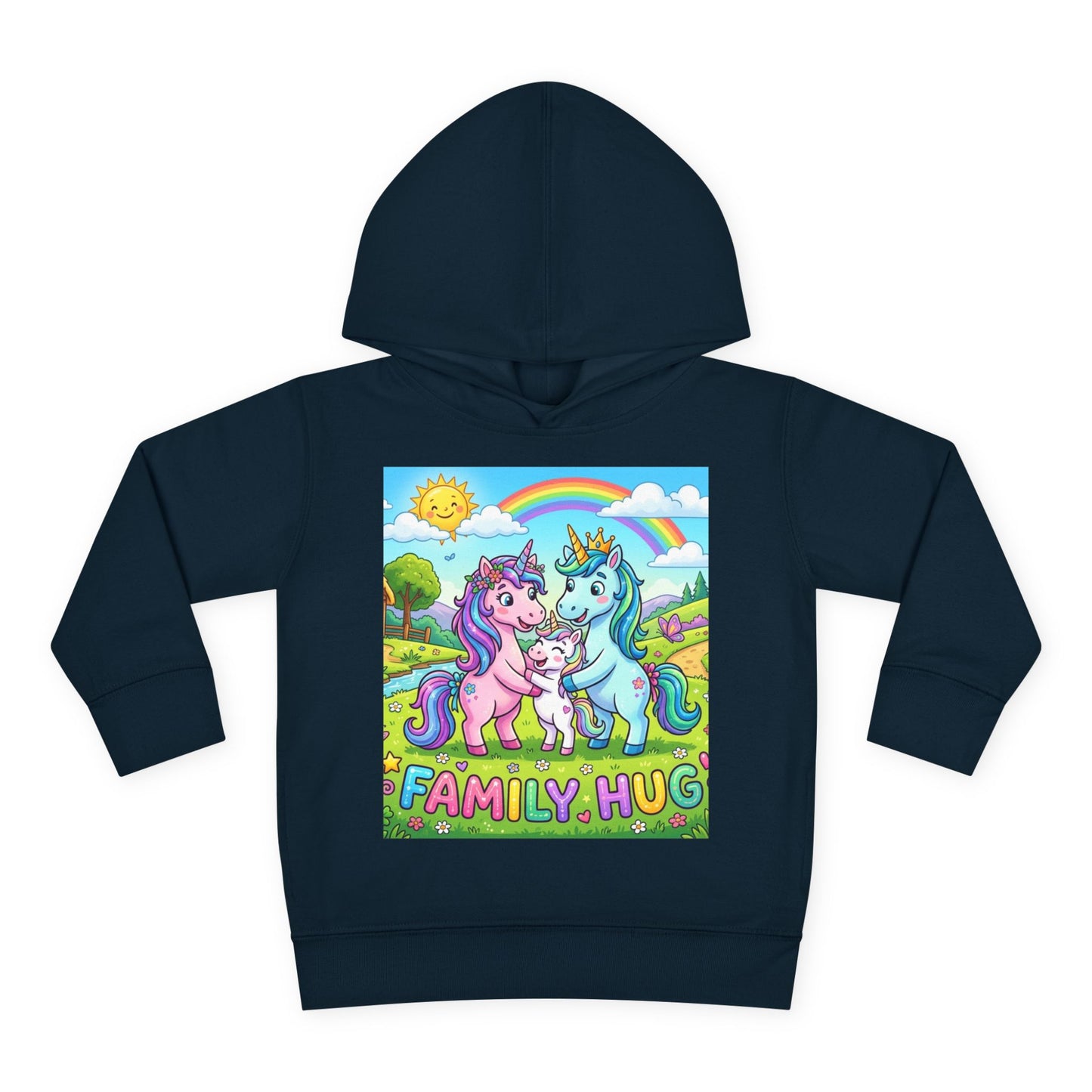 Family Hug Unicorn Toddler Pullover Fleece Hoodie
