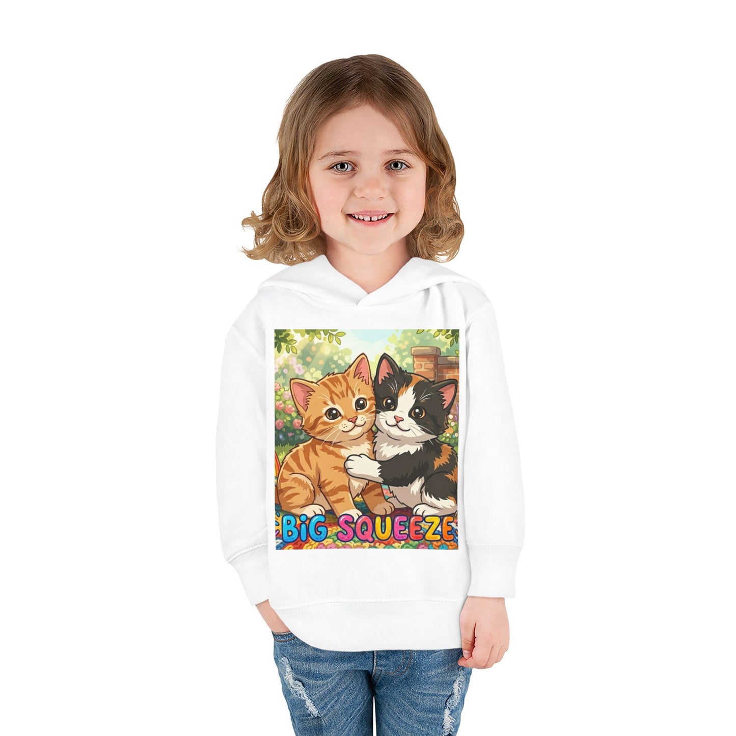 Big Squeeze Kitten Toddler Pullover Fleece Hoodie