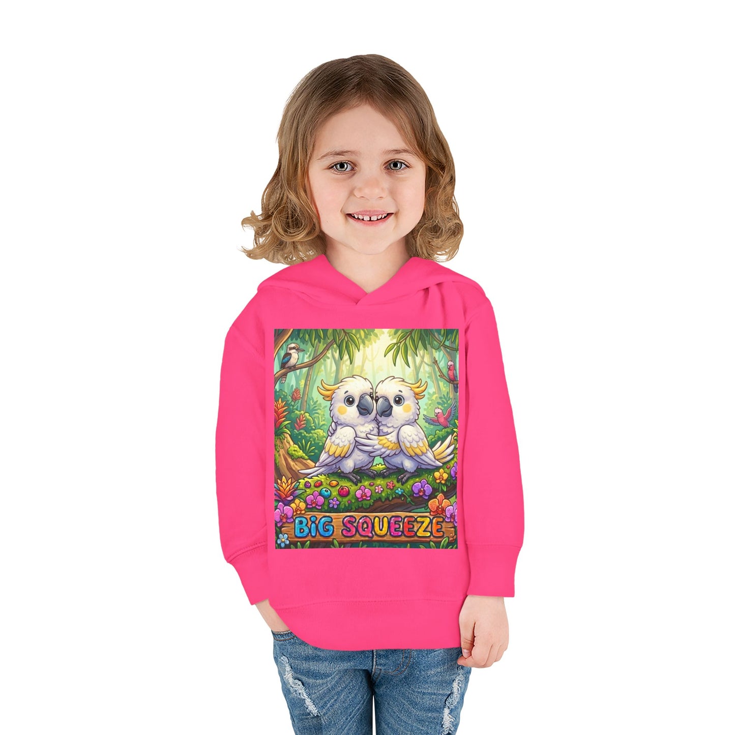 Big Squeeze Cockatoo Toddler Pullover Fleece Hoodie