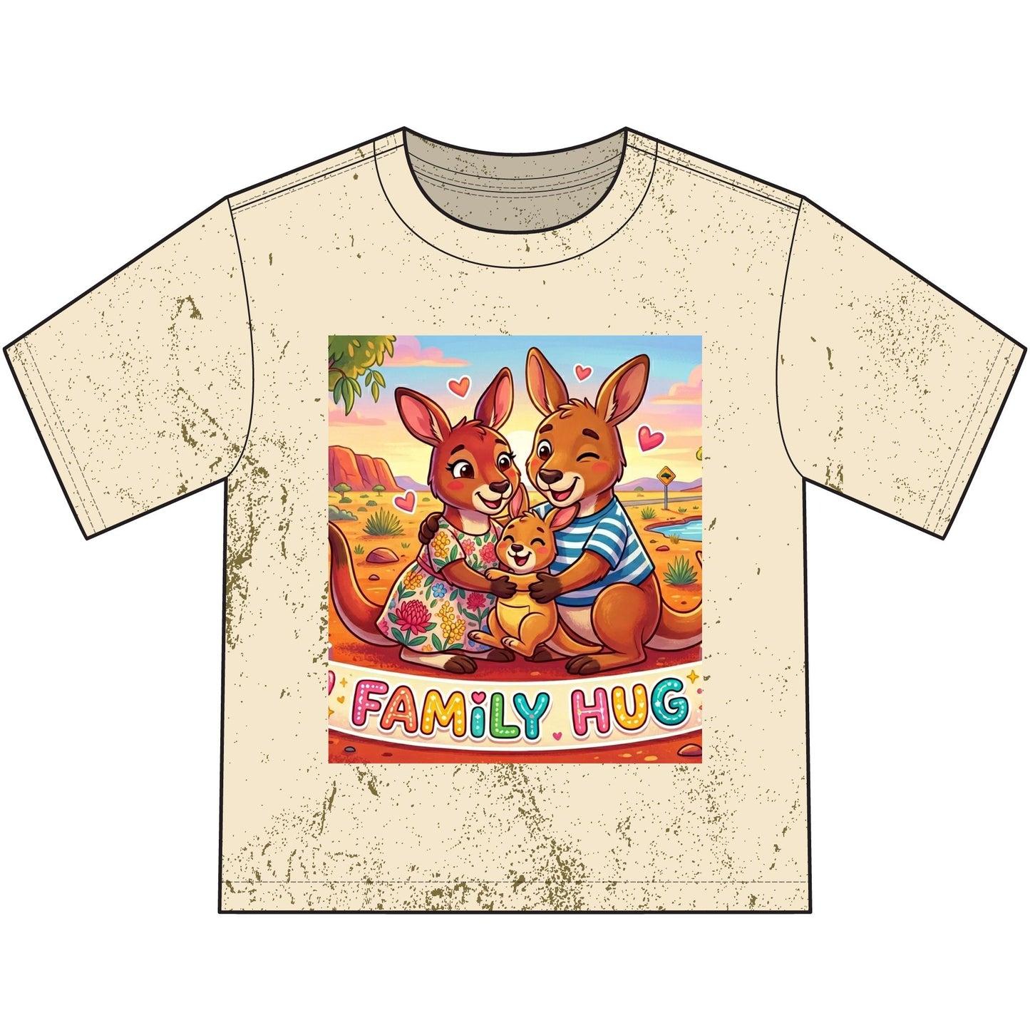 Family Hug Kangaroo Heavyweight Color Blast Youth T-Shirt