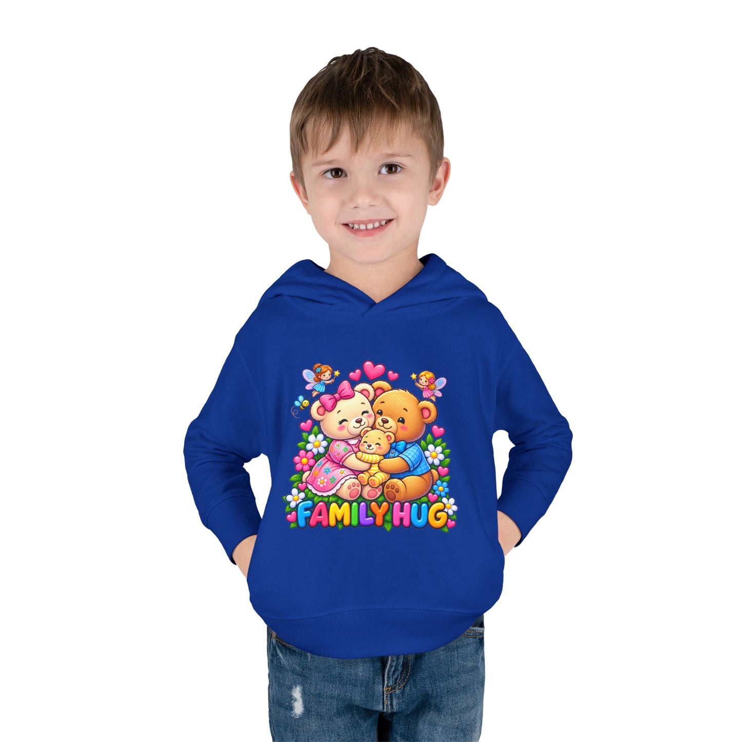 Family Hug Teddy Toddler Pullover Fleece Hoodie