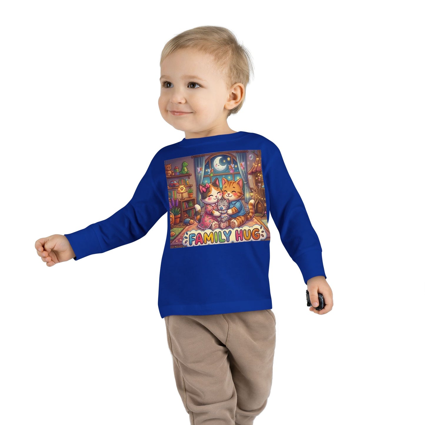 Family Hug Kitten Toddler Long Sleeve Tee