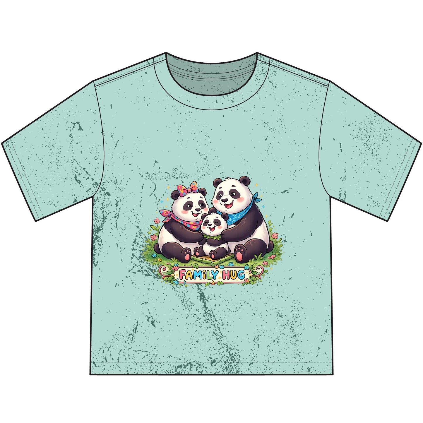 Family Hug Panda Heavyweight Color Blast Youth T-Shirt