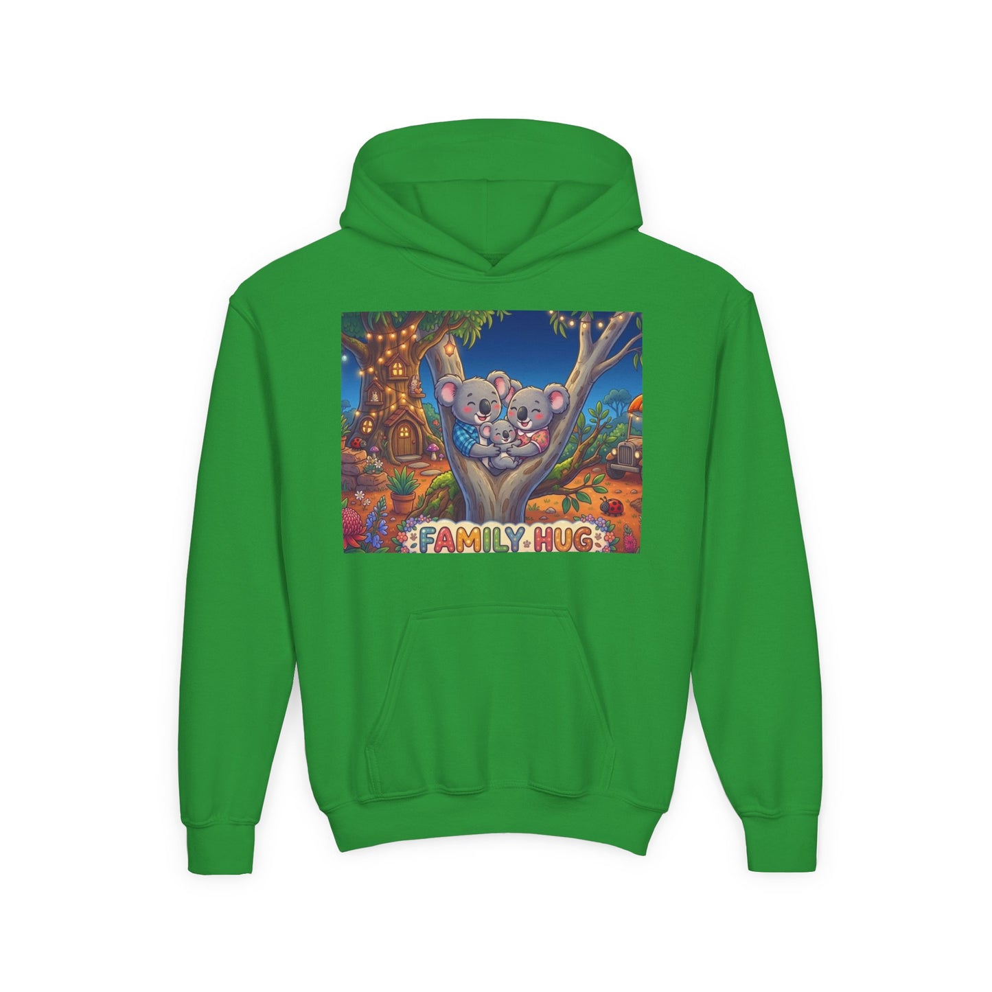 Family Hug Koala Youth Heavy Blend Hooded Sweatshirt
