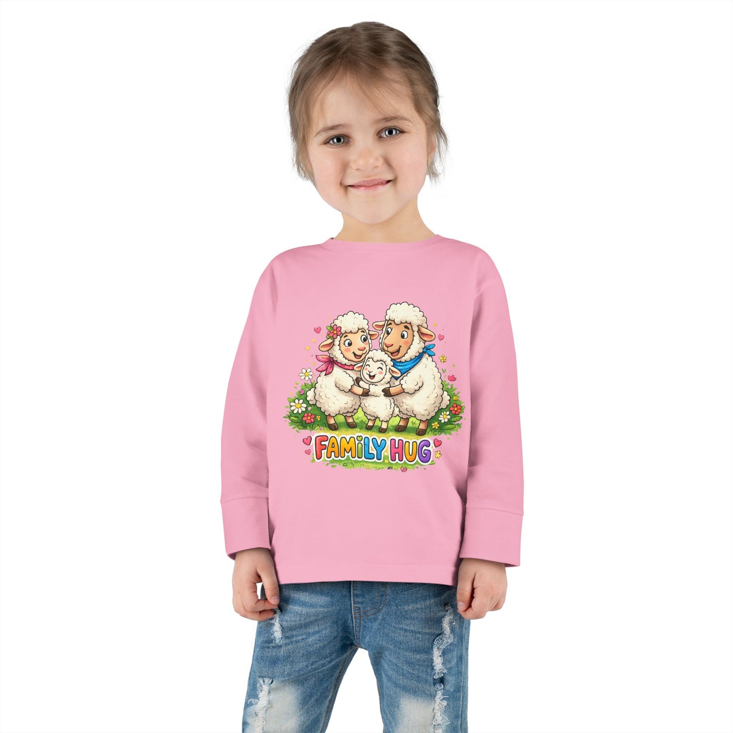 Family Hug Lamb Toddler Long Sleeve Tee