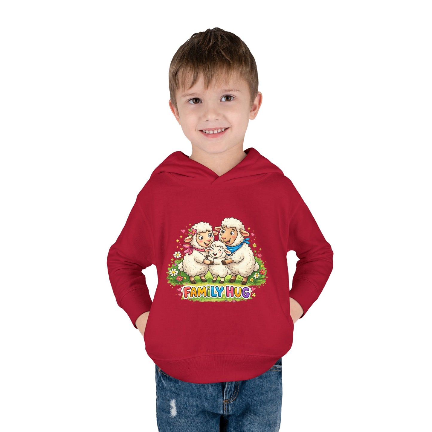 Family Hug Lamb Toddler Pullover Fleece Hoodie