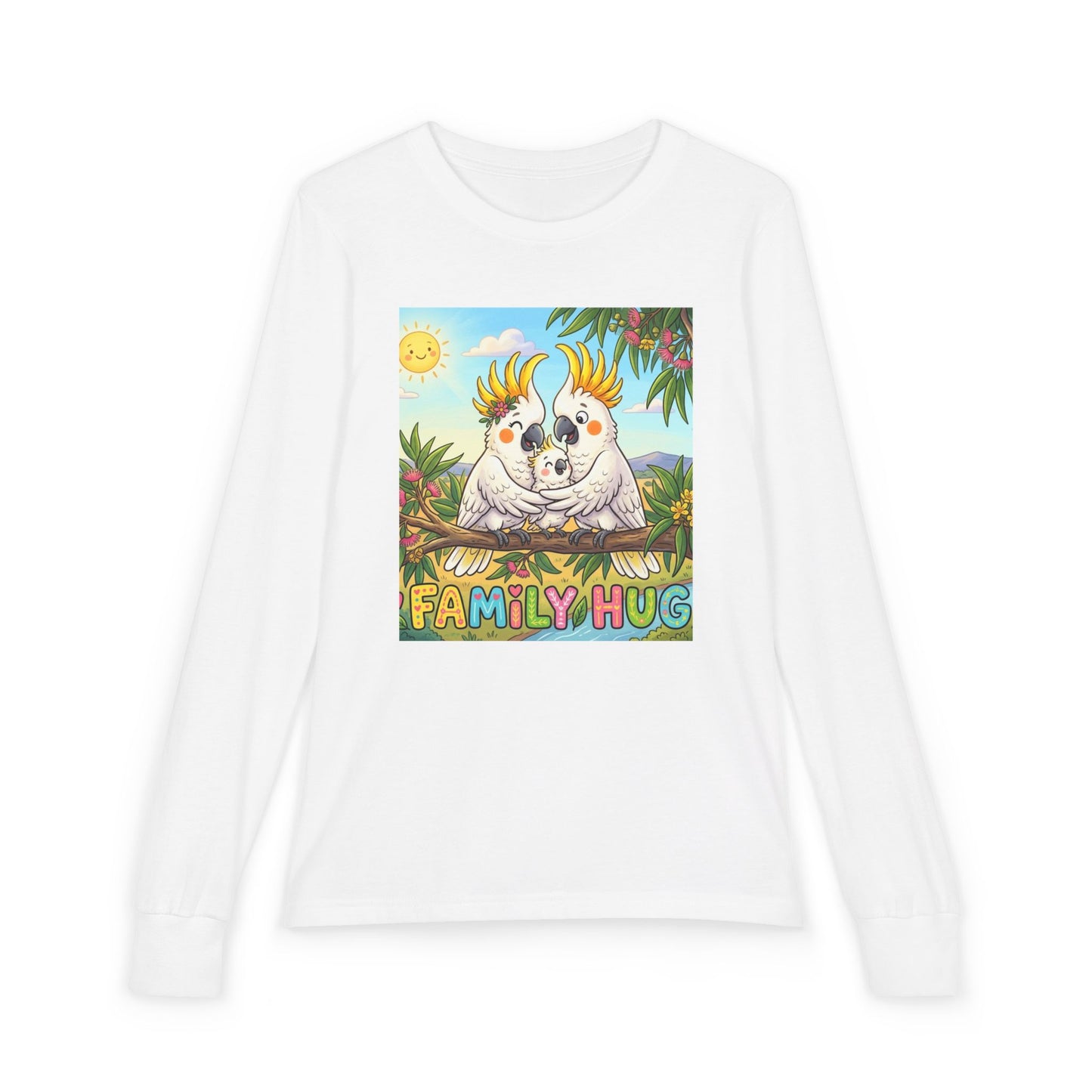 Family Hug Cockatoo Youth Jersey Long Sleeve Tee