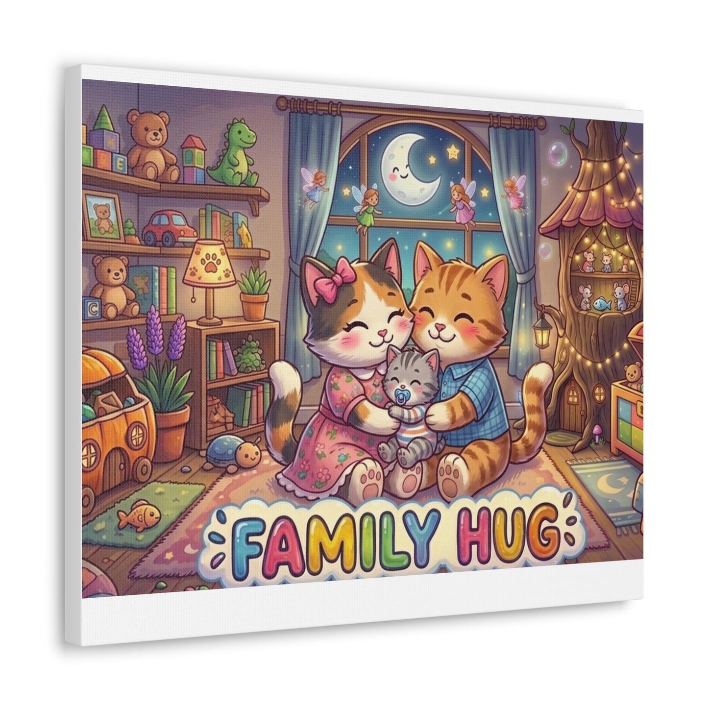 Family Hug Kitten Classic Canvas