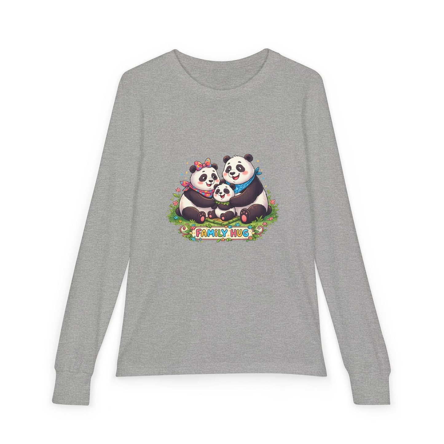Family Hug Panda Youth Jersey Long Sleeve Tee