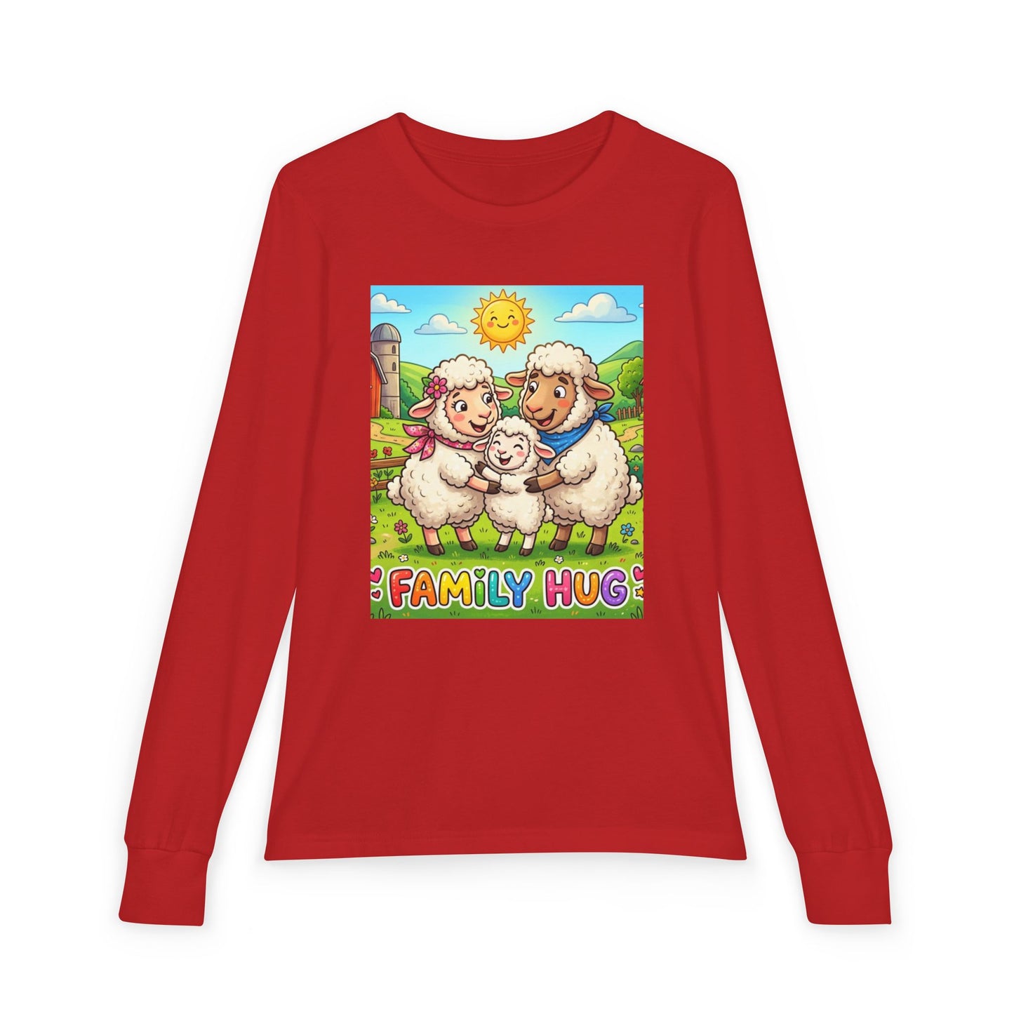 Family Hug Lamb Youth Jersey Long Sleeve Tee