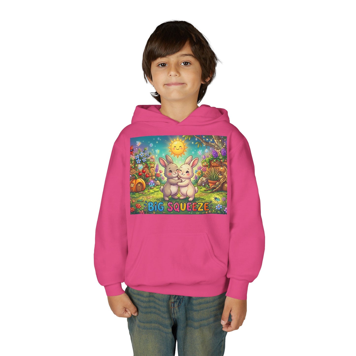 Big Squeeze Bunny Youth Heavy Blend Hooded Sweatshirt
