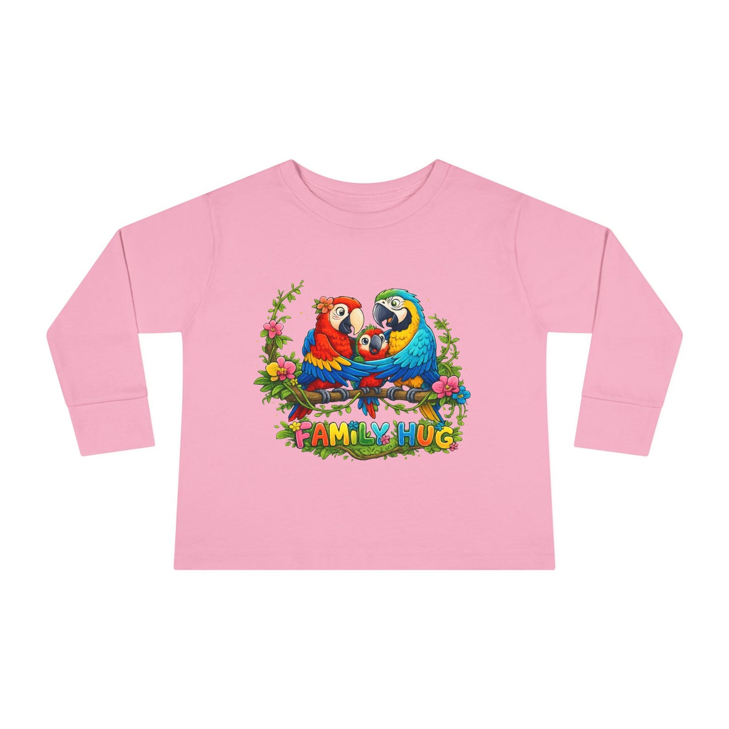 Family Hug Macaw Toddler Long Sleeve Tee