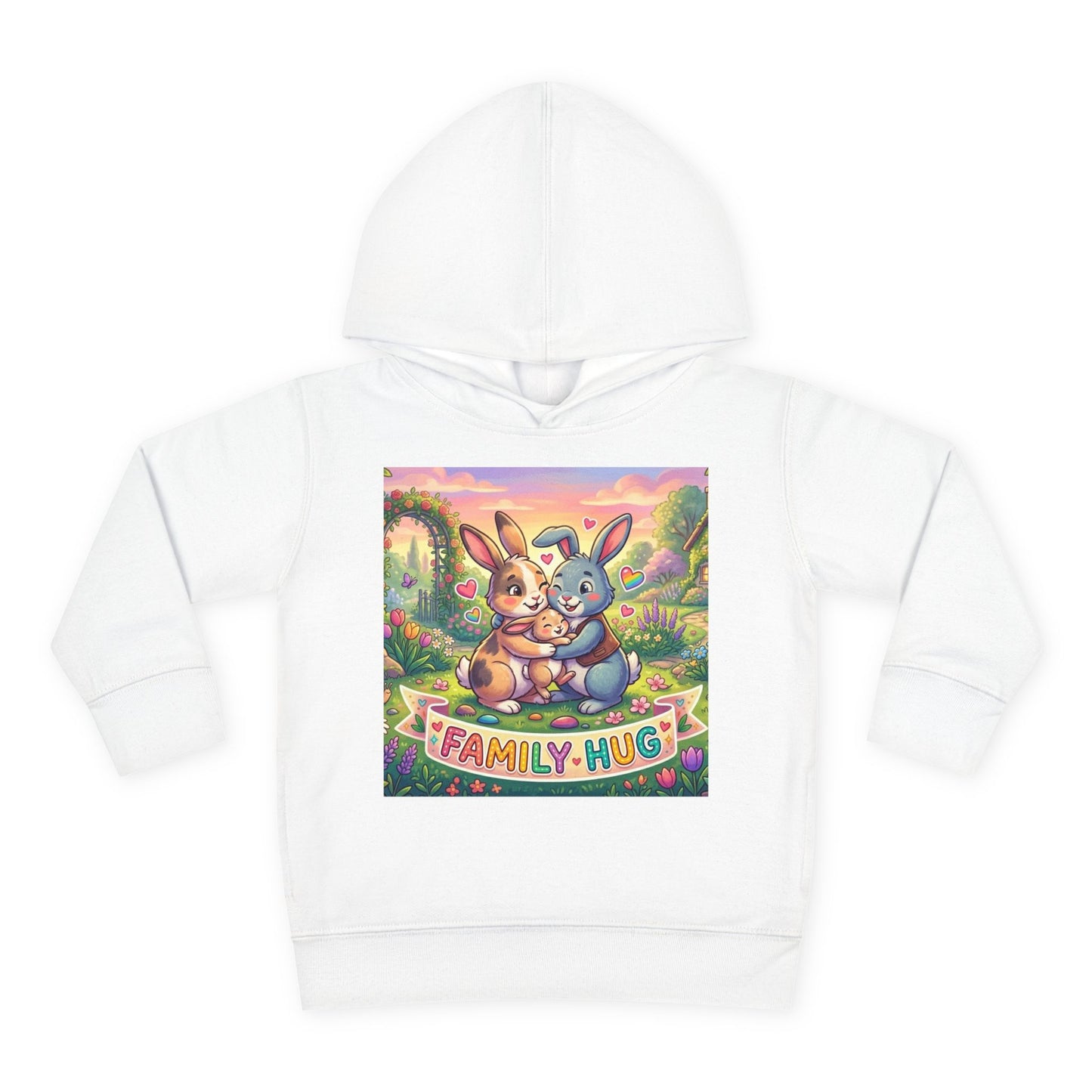 Family Hug Bunny Toddler Pullover Fleece Hoodie