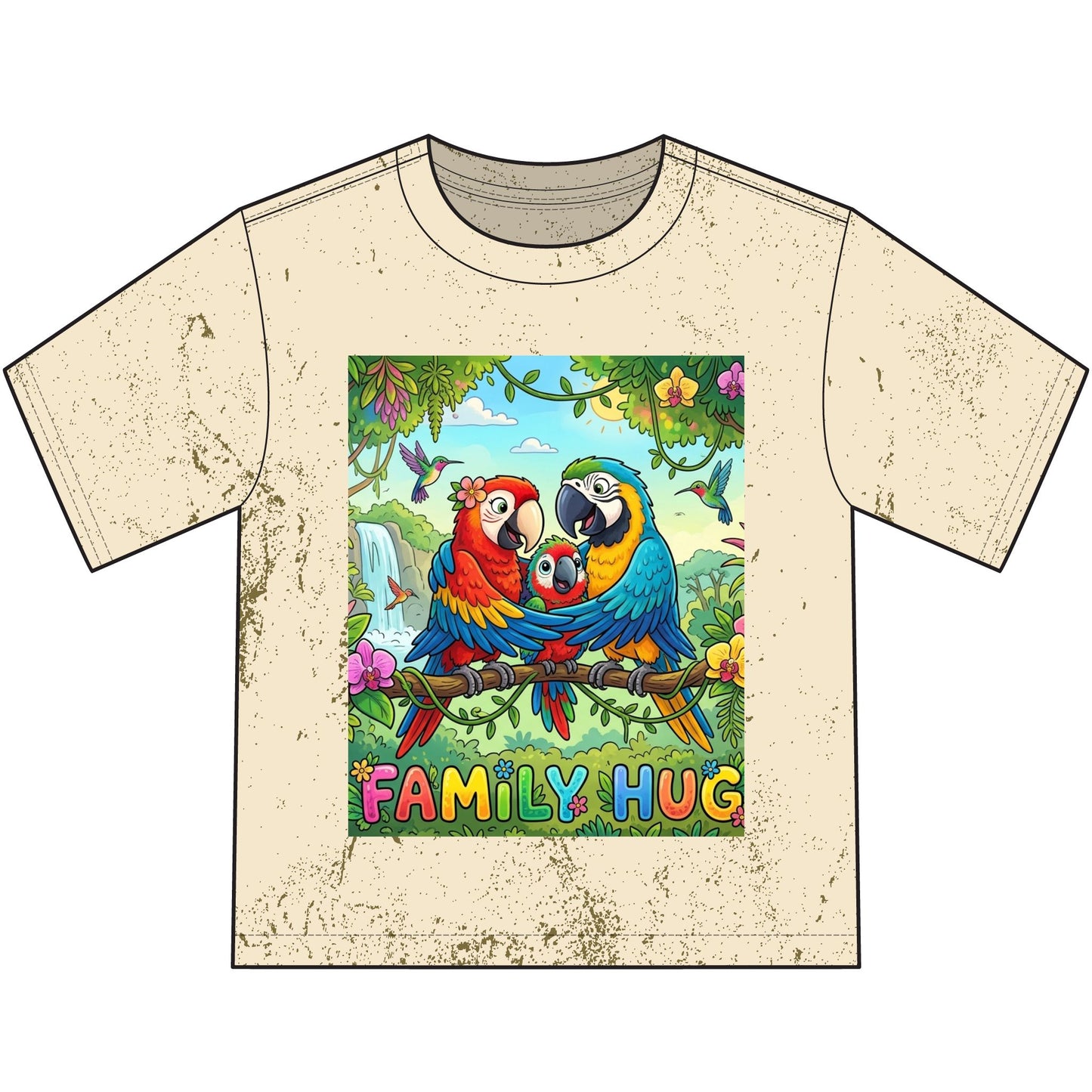 Family Hug Macaw Heavyweight Color Blast Youth T-Shirt