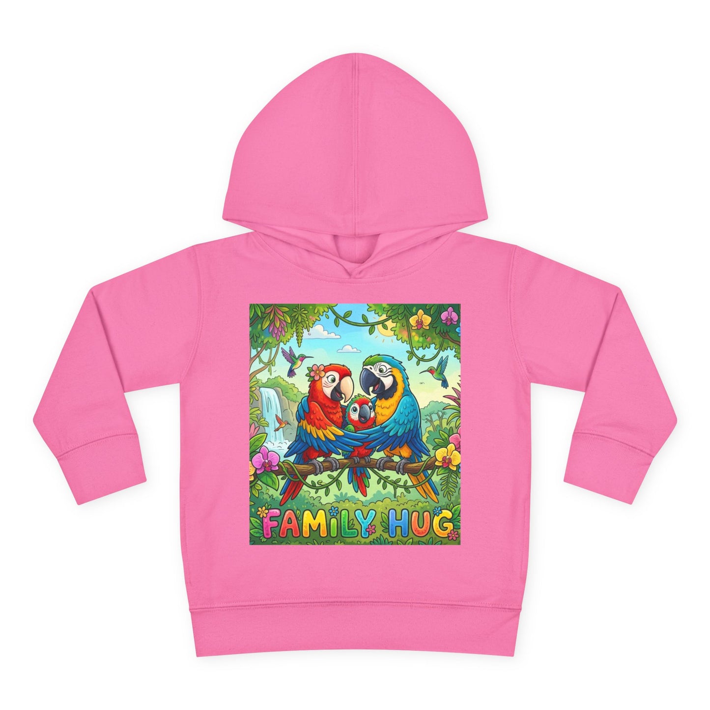 Family Hug Macaw Toddler Pullover Fleece Hoodie