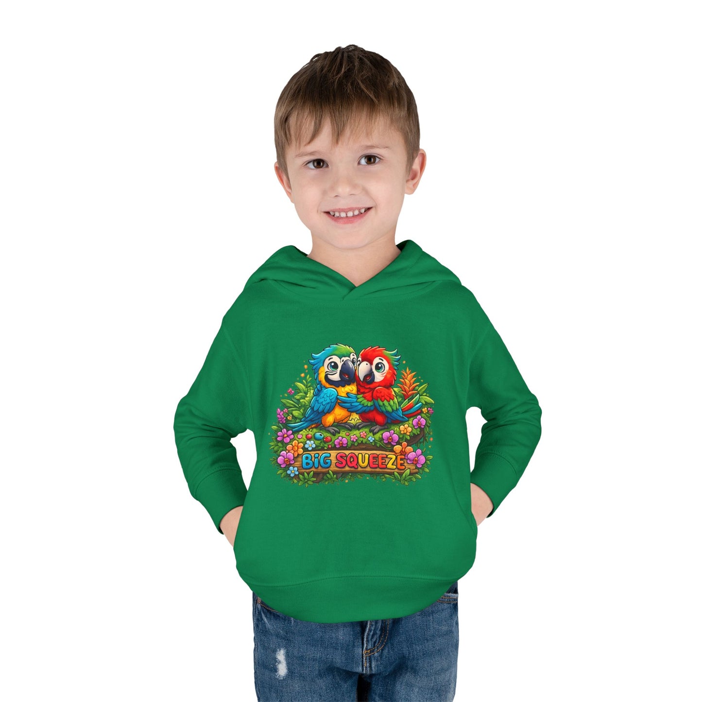 Big Squeeze Macaw Toddler Pullover Fleece Hoodie