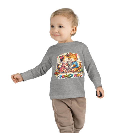 Family Hug Kitten Toddler Long Sleeve Tee