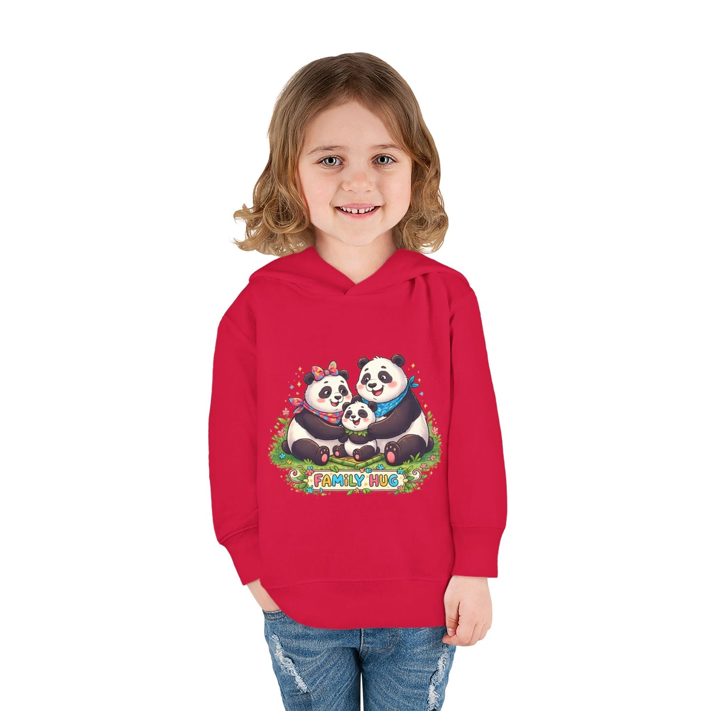 Family Hug Panda Toddler Pullover Fleece Hoodie