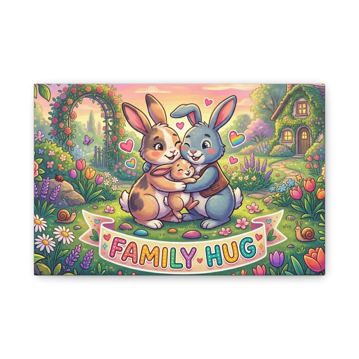 Family Hug Bunny Classic Canvas