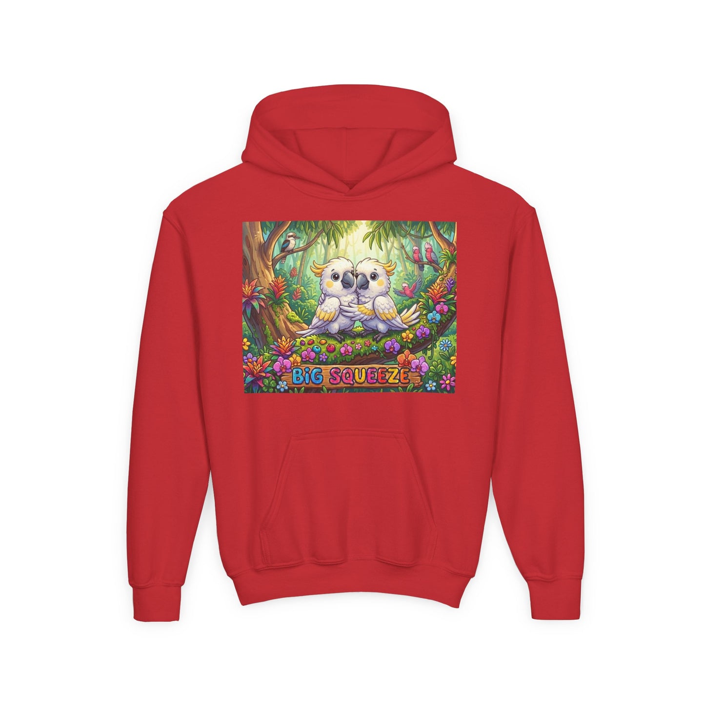 Big Squeeze Cockatoo Youth Heavy Blend Hooded Sweatshirt