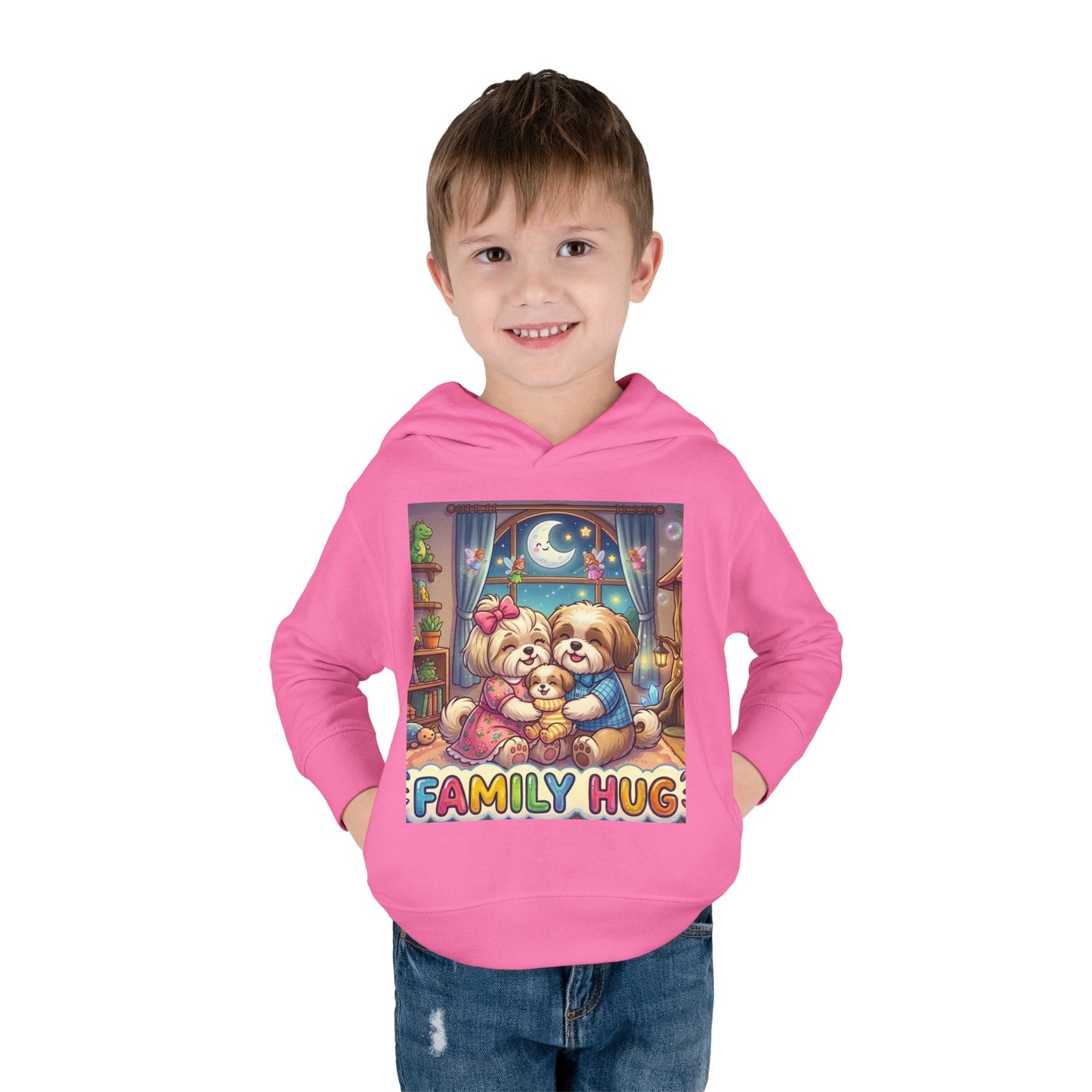 Family Hug Shih Tzu Toddler Pullover Fleece Hoodie