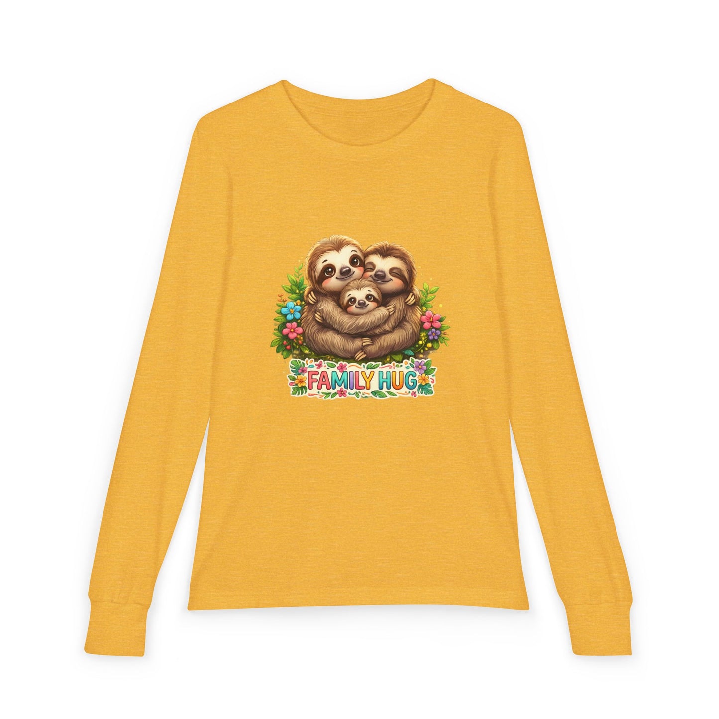 Family Hug Sloth Youth Jersey Long Sleeve Tee