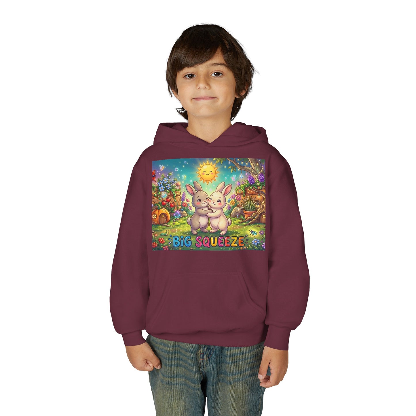 Big Squeeze Bunny Youth Heavy Blend Hooded Sweatshirt