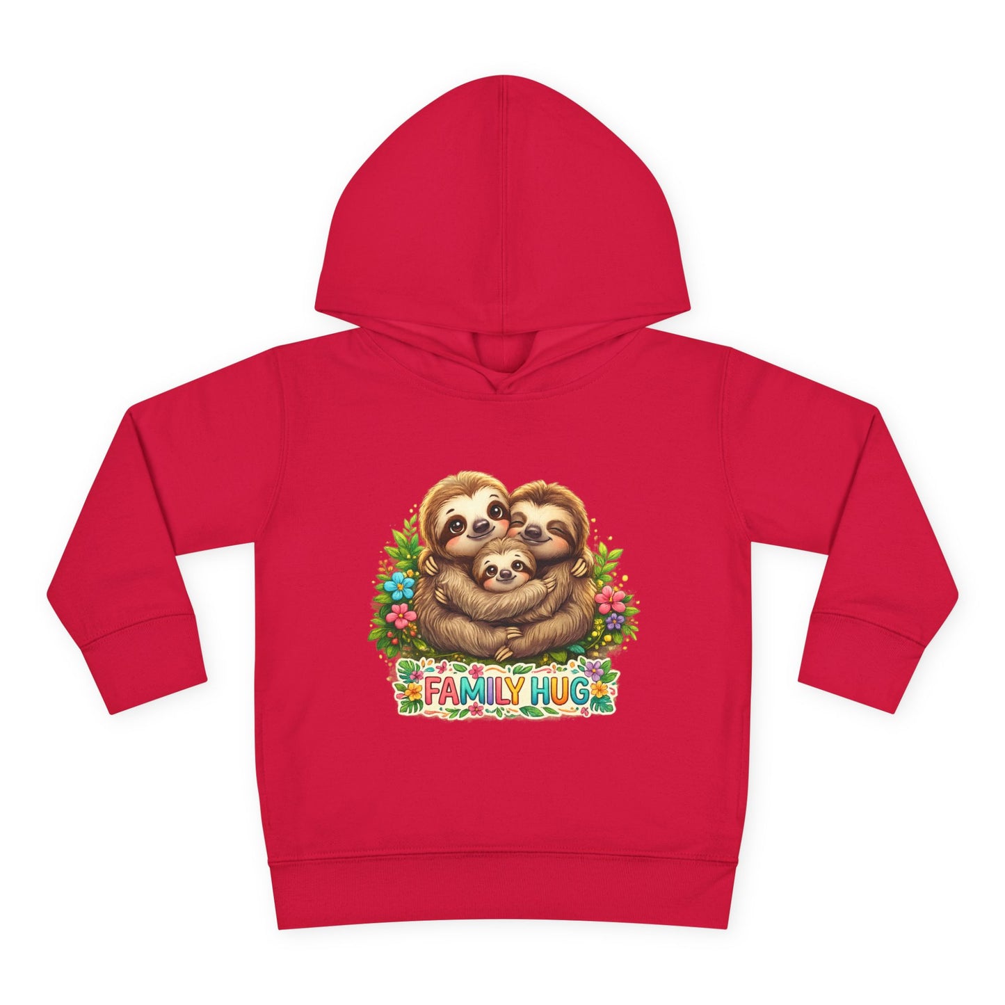 Family Hug Sloth Toddler Pullover Fleece Hoodie
