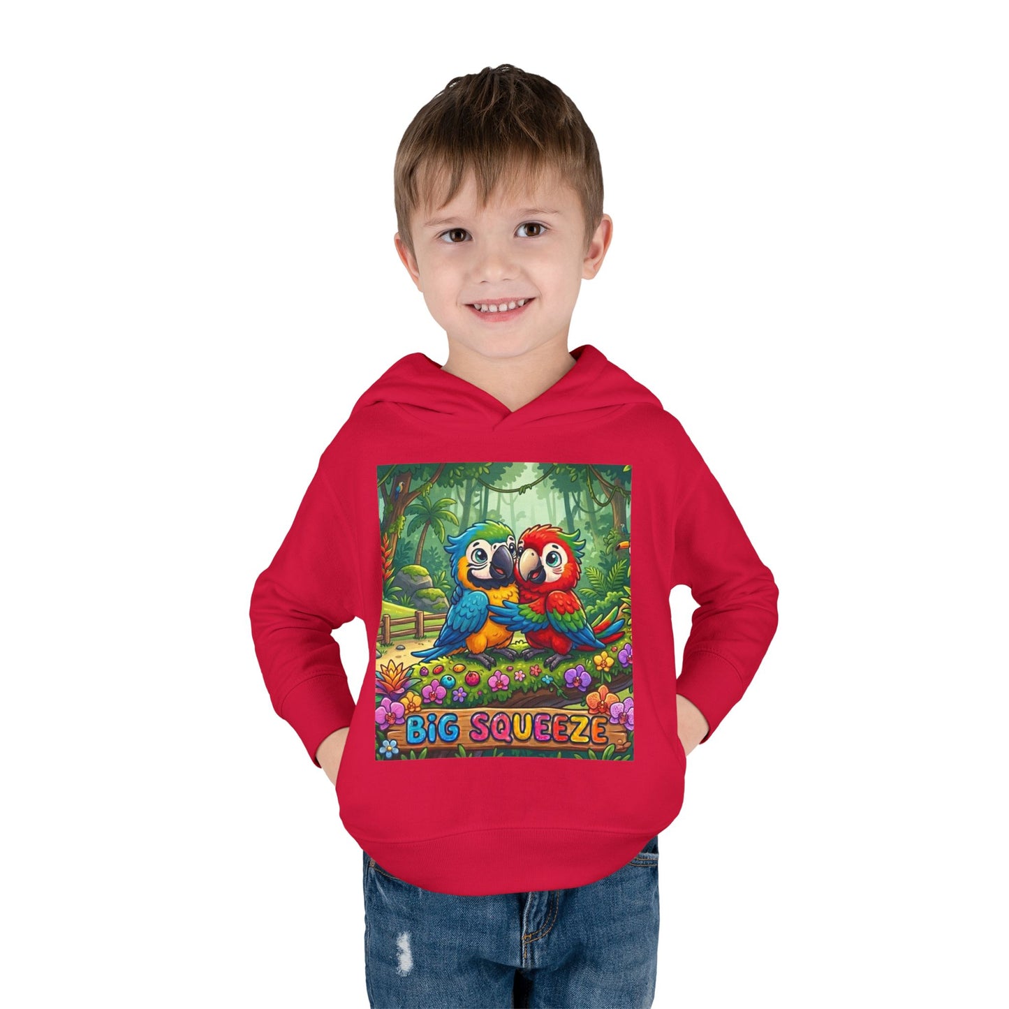 Big Squeeze Macaw Toddler Pullover Fleece Hoodie