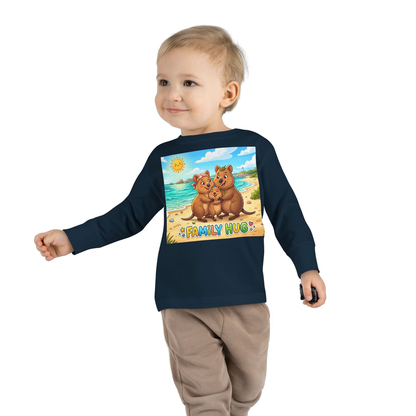 Family Hug Quokka Toddler Long Sleeve Tee