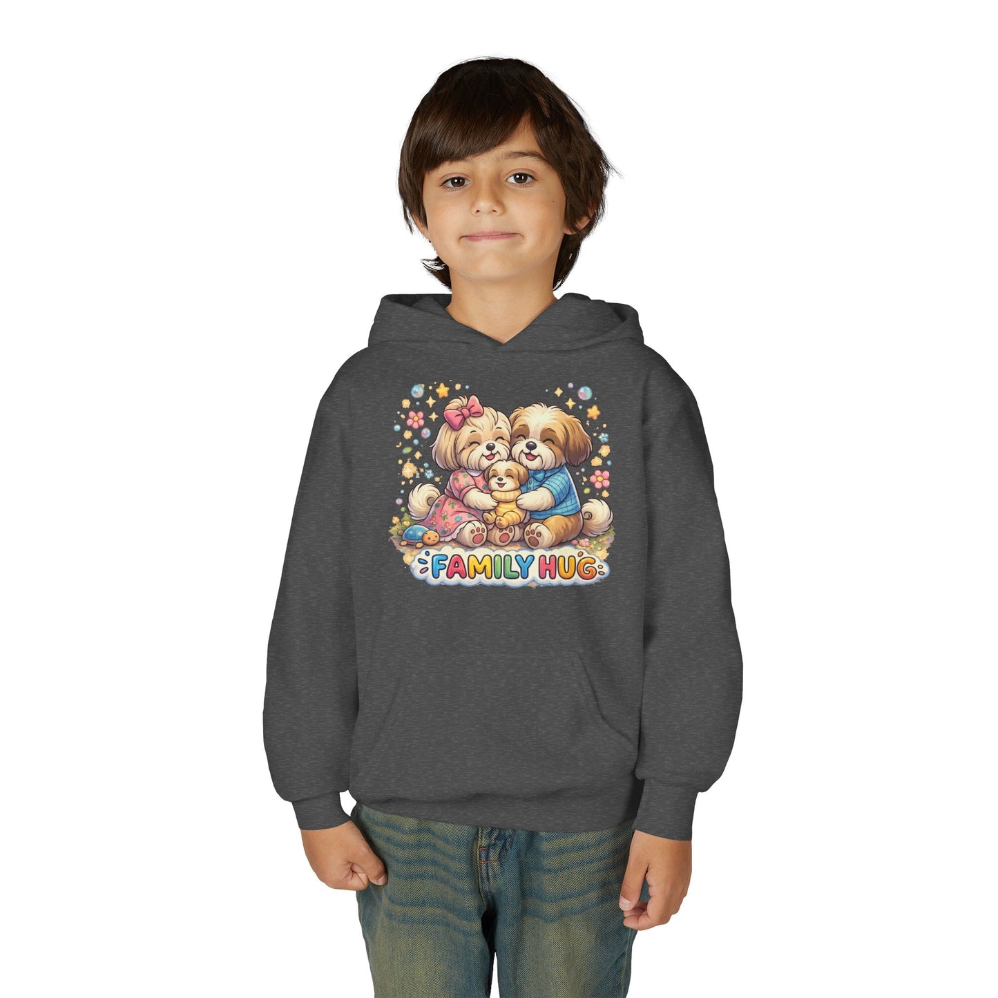 Family Hug Shih Tzu Youth Heavy Blend Hooded Sweatshirt