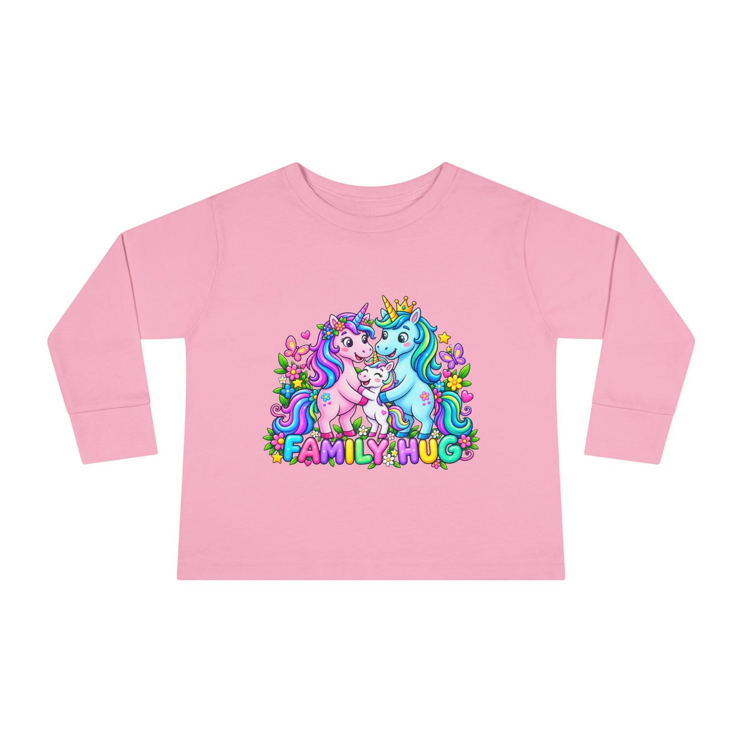 Family Hug Unicorn Toddler Long Sleeve Tee