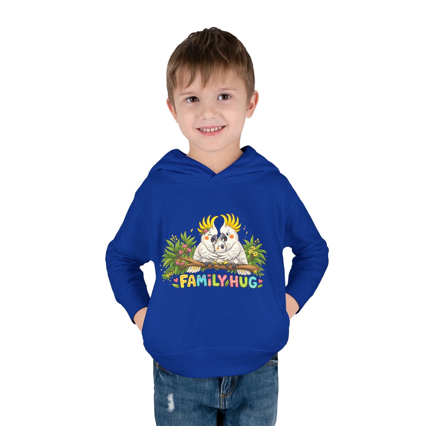 Family Hug Cockatoo Toddler Pullover Fleece Hoodie