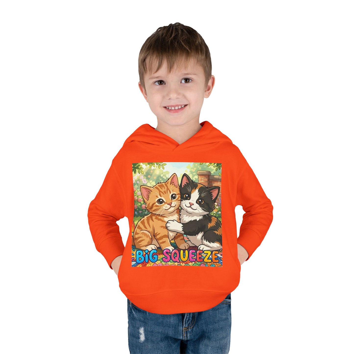 Big Squeeze Kitten Toddler Pullover Fleece Hoodie
