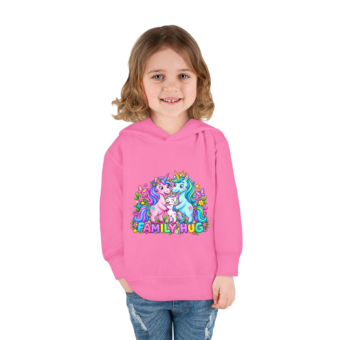 Family Hug Unicorn Toddler Pullover Fleece Hoodie
