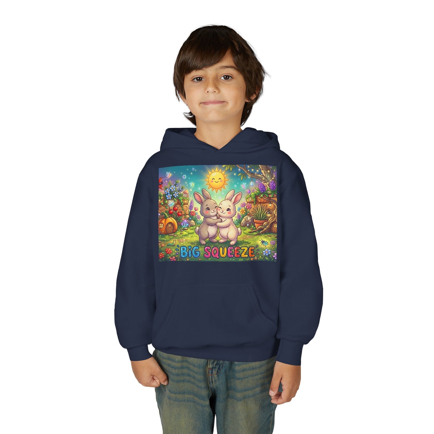 Big Squeeze Bunny Youth Heavy Blend Hooded Sweatshirt